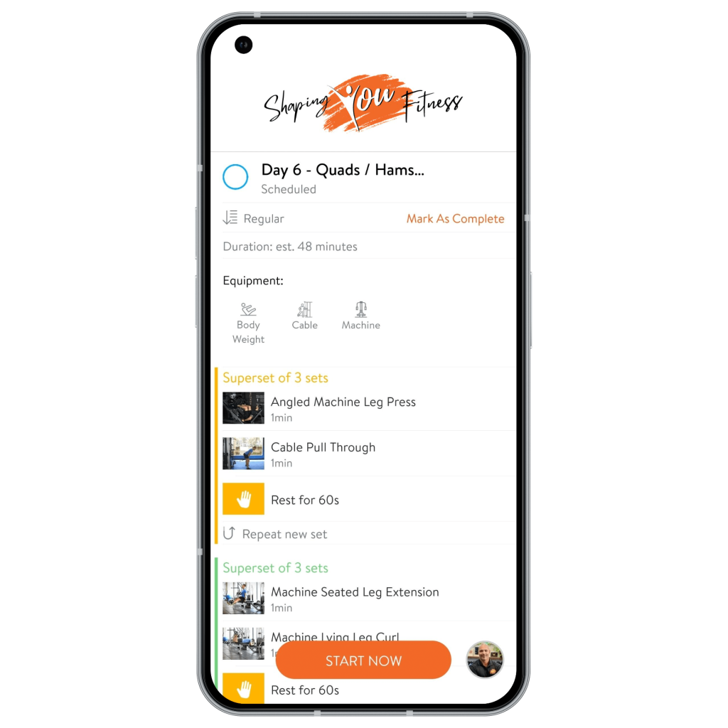Shaping You Fitness App Day 6 Workout