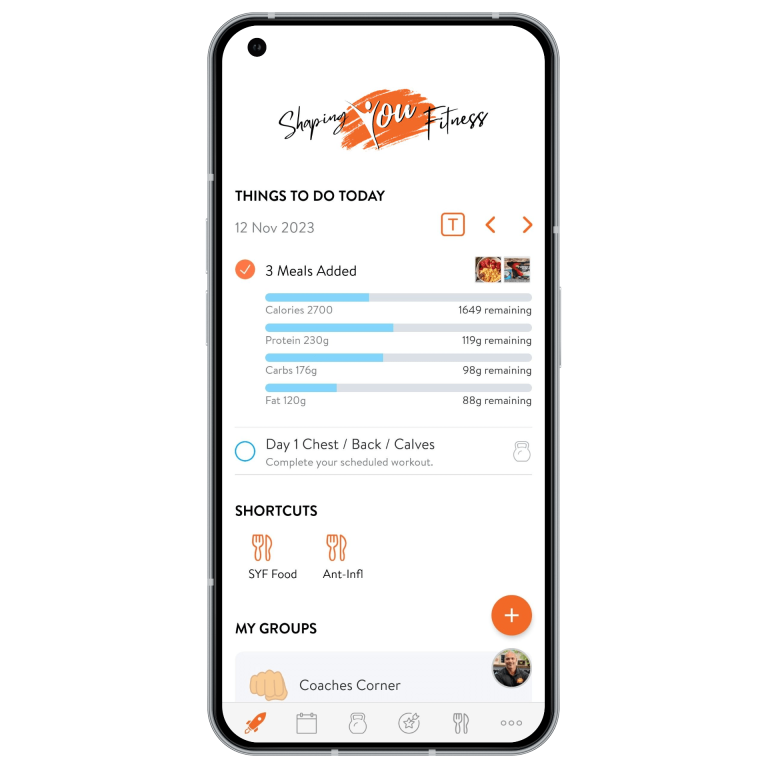 Shaping You Fitness App Your Daily Schedule